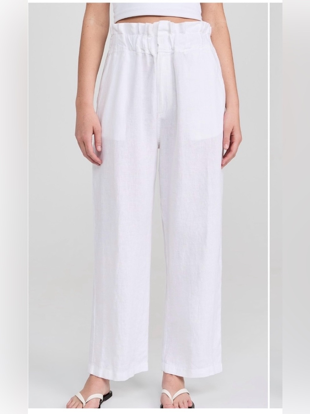 Posse White Linen Women's Ducky Pants Small Pant
